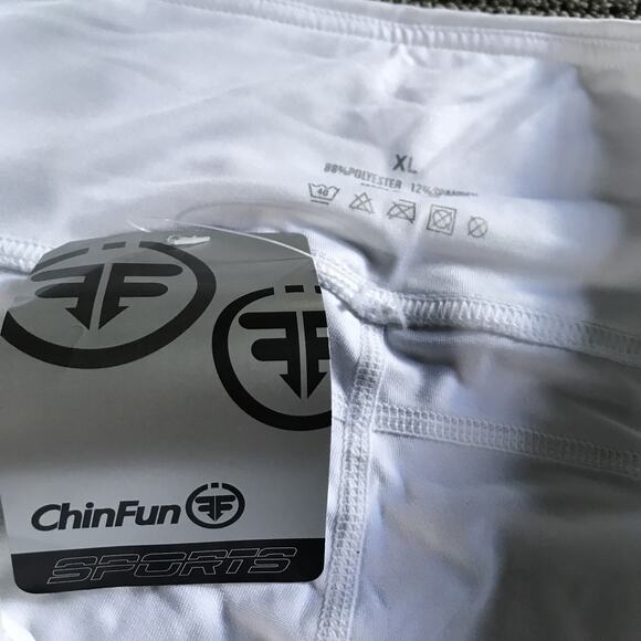 Chin Fun Mens XL White Compression Shorts NWT Weightlifting - Picture 5 of 7
